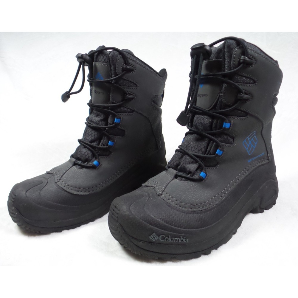 Columbia Boots Boys Size 6 Gray Bugaboot Plus III Omni-Heat 200g Waterproof - Picture 4 of 13